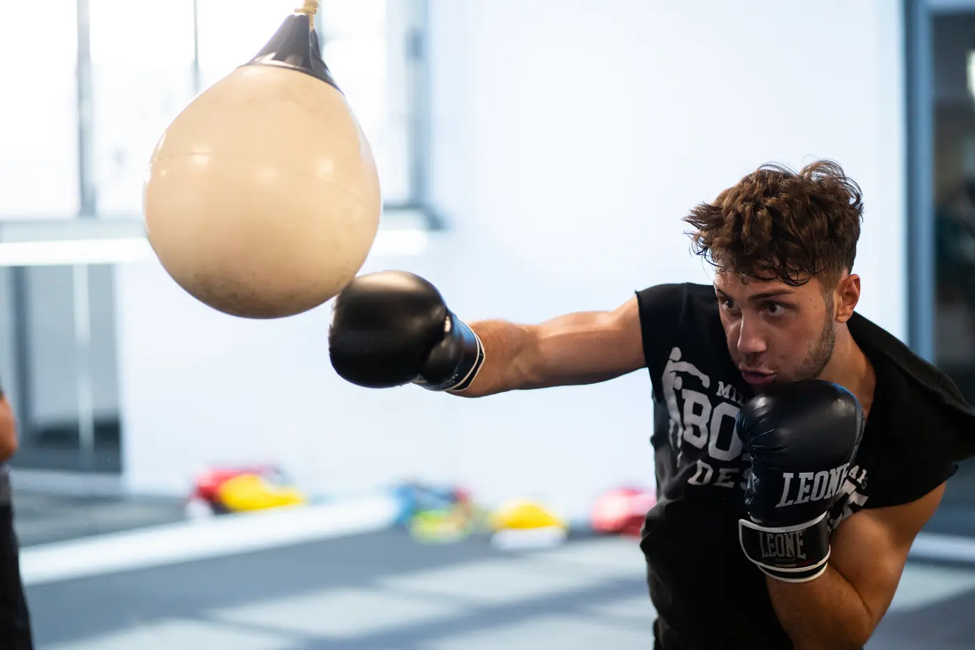 Allenamento di boxe in guardia